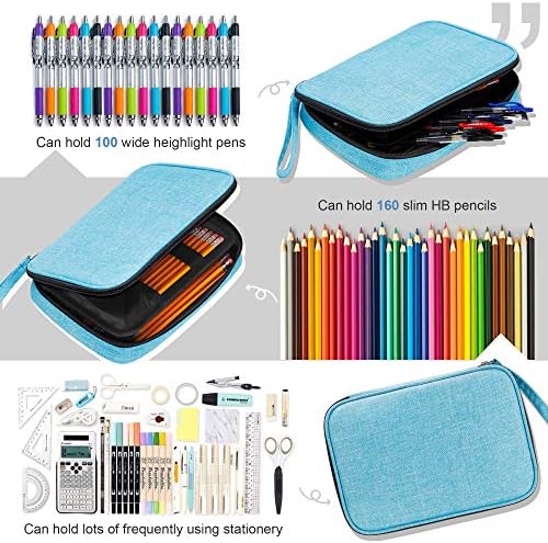 Zannaki Big Capacity Storage Pouch Marker Pen Pencil Case Simple Stationery Bag Box Art Tool & Sketch Storage Boxes for Bullet Journal Middle High School Office College Student Girl Women Adult Teen