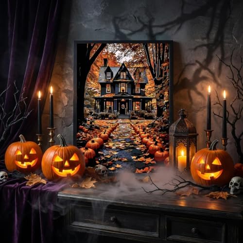 Halloween Paint by Numbers Kit for Adults,Haunted House Paint by Number