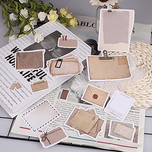Vintage Scrapbook Paper Stickers, 90 Pcs Antique Style 2 Designs