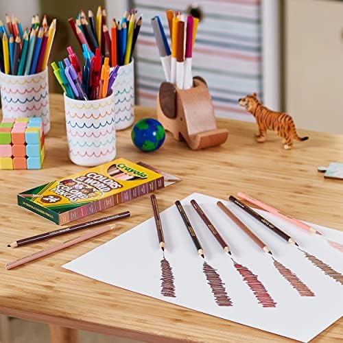 Crayola Colors of the World Colored Pencil Set (24ct), Skin Tone Colored Pencils for Kids, Coloring Book Pencils, Gifts for Kids