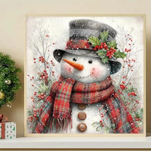 ijbnhd Christmas Snowman Diamond Art Kits for Adults Christmas 14X 14 Inch