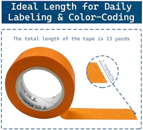 Colored Masking Tape 8 Rolls 0.7 Inch x 13 Yard Kids DIY Craft Set, Colored Tape for Classroom & Party Decorations Art Projects, Labeling or Coding, Assorted Color Coded and Home Painting
