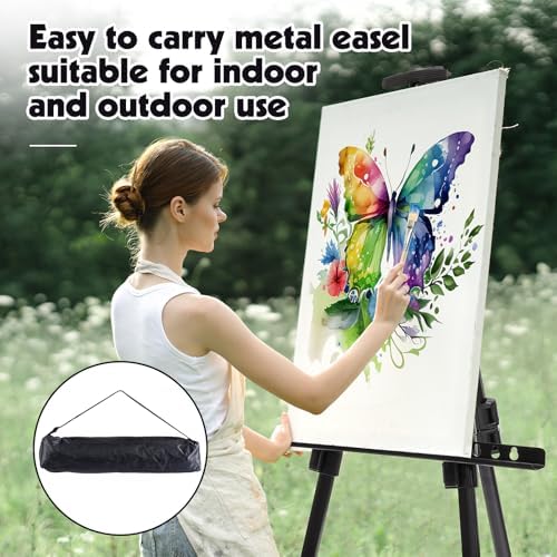 2 Pack Adjustable Art Easel Stand, 17-66 in Aluminum Tripod with Bag | Tool-Free Setup, Folds To 18 In, Stable Non-Slip Feet, Fits Tabletop To Floor Use, for Painting And Display