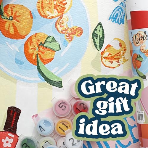 Pink Picasso Paint by Number Kit, All Ages, 8x10, Olive You | Mid Century Modern Collection, Acrylic Paints and Brushes included, Pre-printed high quality canvas, DIY art kit, Gift-ready