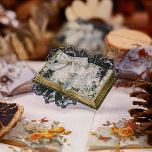 120 Pcs Vintage Floral Book Stickers for Scrapbooking