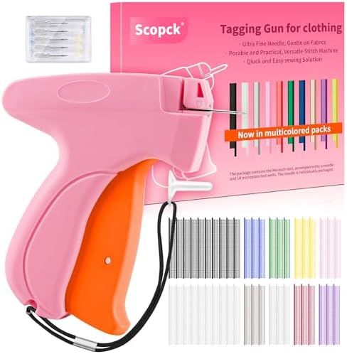Stitch Gun for Clothes - Handheld Stitch Gun Quick Clothing Fixer - Tagging Gun - Includes 6 Needle, 1000 Black Fasteners & 1001 White Fasteners