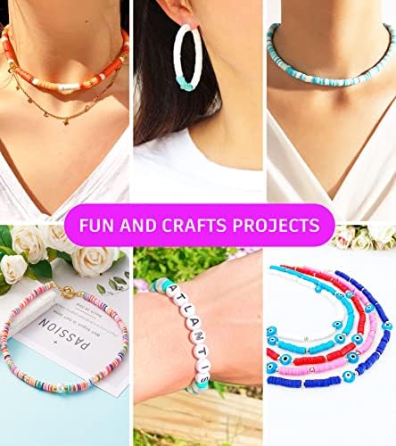 Gionlion Clay Beads Bracelet Making Kit, Pack 2 Boxes Preppy Letter Spacer Beads and Charms Kit for Friendship Jewelry Making, Arts and Crafts Gifts for Girls Ages 8-12