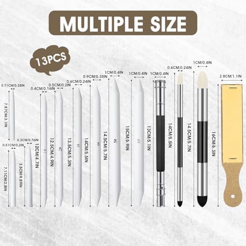 13 Pcs Blending Stump for Drawing, Portable Oil Pastel Blending Tool
