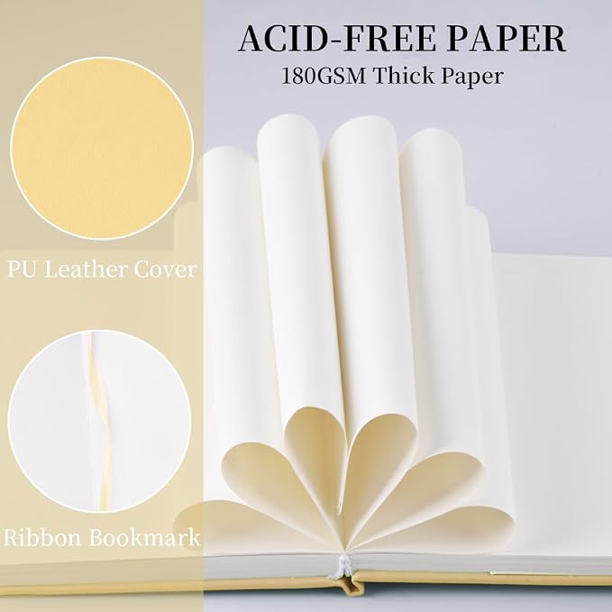 5.7x4.1in Hardcover Blank Sketchbook for Drawing 180gsm 96Pages,Yellow