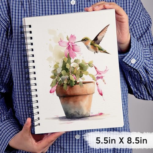 KOVIEDE 100% Cotton Watercolor Paper Pad 5.5"x8.5" 140lb/300gsm
