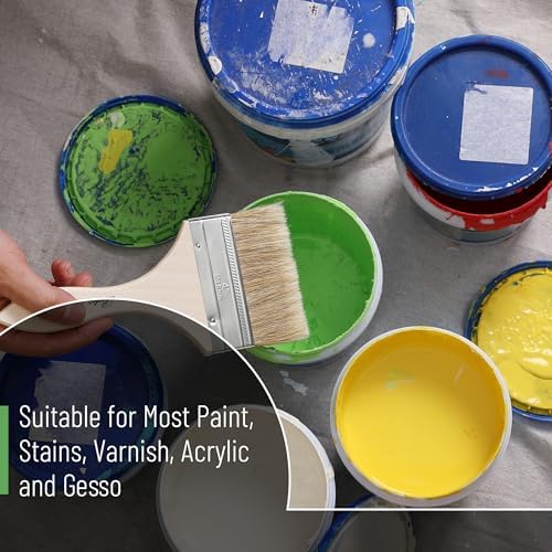 Bates- Chip Paint Brushes for Painting, 4 Inch, 48 Pack, Wood Handle, Natural Bristle Paint Brush