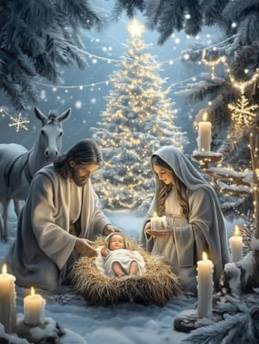 DYAIYYMQ Jesus Christ Stamped Cross Stitch Kit for Adults 15.7x11.8 inch