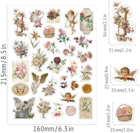 Scrapbook Supplies Kit, 24 Sheets 500+ Scrapbook Craft Paper & Vintage Stickers All-in-One Junk Journaling Set(Vintage)