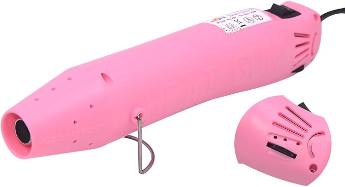 mofa Resin Heat gun,6.6ft Cable 300W Hot Air Gun for Crafting,Acrylic Paint Dryer Multi-Purpose Electric Heating Nozzle (Pink Temp Regulation)