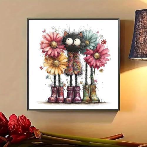 Lophomie Diamond Art Kits for Adults, 5D Cat Diamond Painting Kits 14x14 in