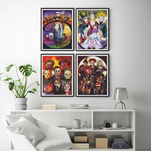 JAKI 4 Pack Halloween Diamond Art for Adults 12x16inch
