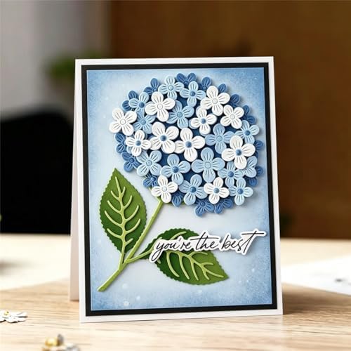 Cutting Dies Metal Stencils Scrapbooking Tools DIY Embossing Template for Paper Card Making Album Arts Crafts Supplies (Hydrangea-21.1x10.4cm)