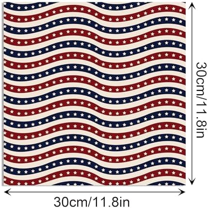 Retro Patriotic Scrapbook Paper Blue Star Patterned Papers Pad 11.8×11.8,24 Sheets Double-Sided Scrapbooking CardStock Paper for 4th of July Card Making Veteran's Day Cardmaking DIY Origami Papers.