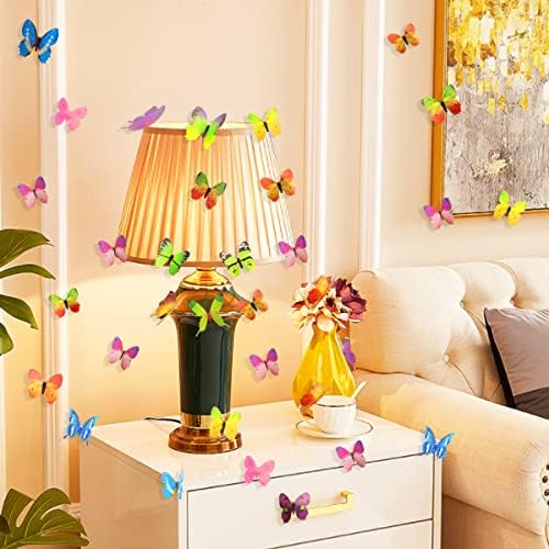 Butterfly Wall Stickers - 60 pcs 3D Butterflies Removable Mural Wall Stickers for Home Room Bedroom Decorations