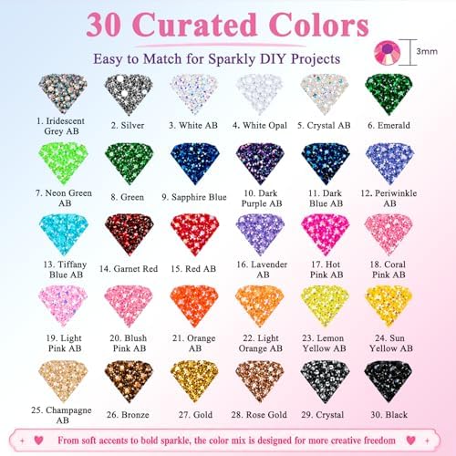 Lizuart Bedazzling Kit, 30000 Pcs Bedazzler Kit with Rhinestones and Tools