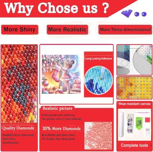 Axquilon Christmas Diamond Art Kits for Adults 14x14 inch