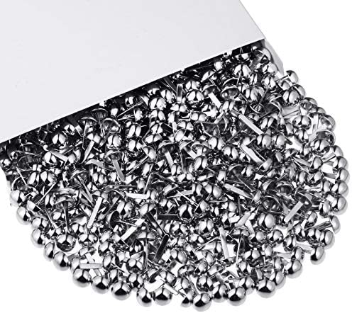 Hotop 500 Pcs Brad for Paper Crafts Metal Paper Fasteners,Silver