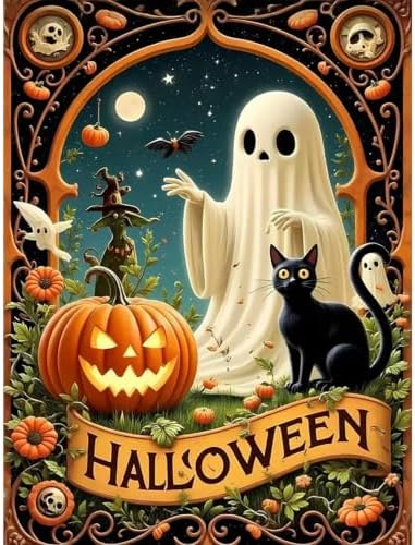 Halloween Paint by Numbers Kit for Adults,Ghost Paint by Numbers 12x16 inch