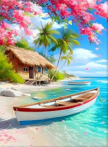Tropical beach scenery Diamond Art Kits for Adult Diamond Painting Kit