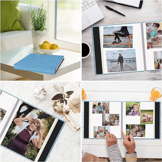 Zesthouse Large 18In Photo Album Self Adhesive 60 Pages, Scrapbook Albums with Sticky Page Holds 10x12 & 8x10 & 5X7 & 4x6 Pictures, DIY Photo Book Ideal Gift for Family Wedding Baby