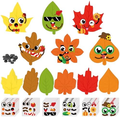 Haooryx Autumn Maple Leaves DIY Fall Leaf Magnet Stickers Art Craft Kit