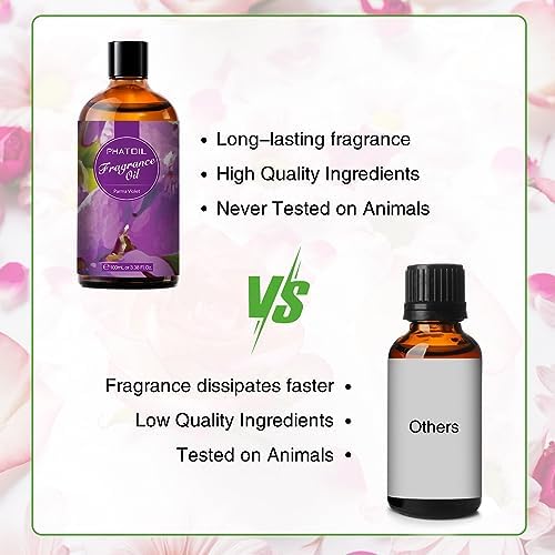 PHATOIL Parma Violet Fragrance Oil for Diffuser Aromatherapy 3.38FL.OZ | Long Lasting Scented Oils For Humidifier, Air Freshener, DIY Soap Candle, Scent Project Making, Aroma Oil for Home Freshening