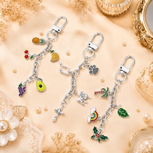 Wurosi 20 Pcs Metal Keychain Making Kit, Bag Charm Chains,Silver
