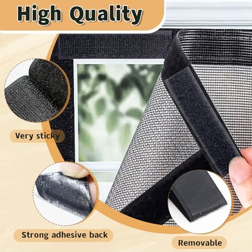 58 Sets - 1x4 inch Square Hook and Loop Tapes, Fabrics Nylon, Black