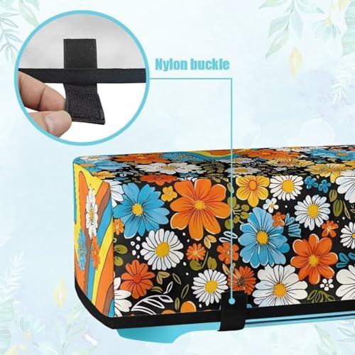 Binienty Vintage Hippie Flower Dust Cover Compatible with Cricut Maker 3, Anti Dirty Scrapbooking Die-Cut Machine Protective Covers with Storage Pocket,for Women