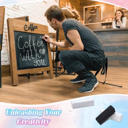 Watersay 48 Pcs Soft Chalk Pastels Set Soft Pastel for Artists Square Sketch Chalk Non-toxic Artist Pastel Sticks for Professional Artists Students and Art Lovers(White,Black,30×8×8mm)