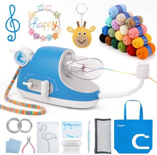 Caydo Automatic i Cord Knitting Machine Pro Starter Kit for Beginners, Blue