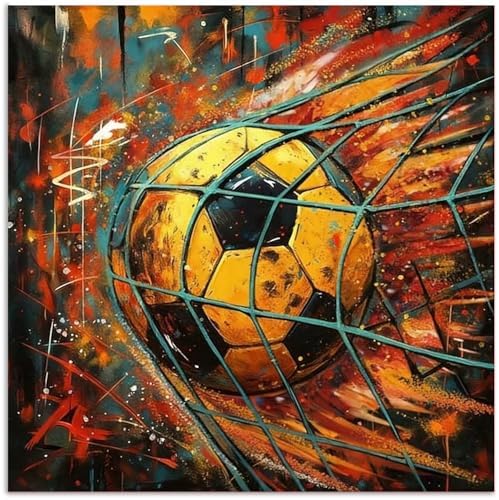 CRZMODE Soccer Paint by Numbers Kit for Adults, Soccer Paint by Numbers for Adults, Acrylic Painting Crafts for Home Decor Gift (16x16inch)