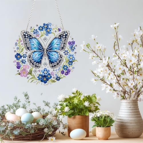 RYMILIE Hanging Diamond Art Kits for Adults Butterfly 8x8inch