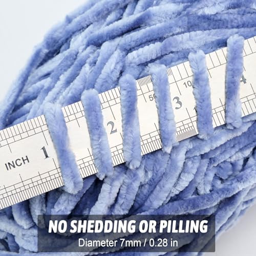 Soft Velvet Chenille Yarn for Crocheting, Super Bulky Yarn for Blankets