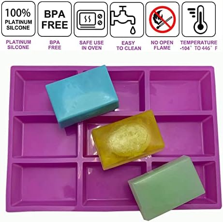 Rectangle Silicone Soap Mold 4oz Large Soap Molds for Soap Making | Rectangle Silicone Mold for Soap