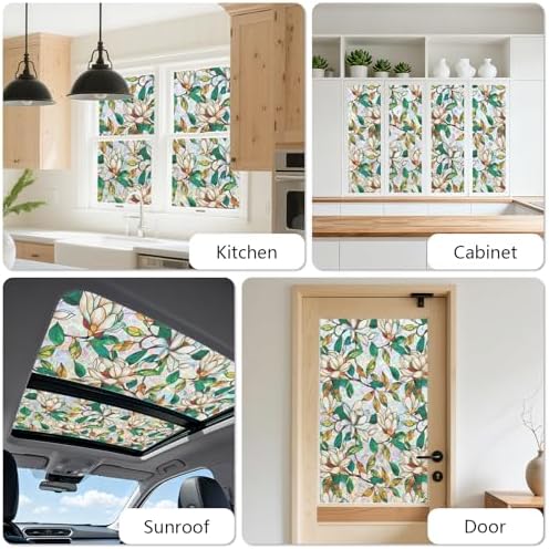 Kromapolis Window Privacy Film, Stained Glass Sticker, 17.5" x 78.7"