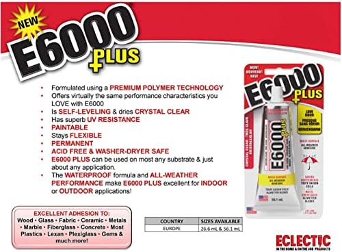 E6000 Clear 1.9 Fl Oz Plus Multipurpose Adhesive-1.9oz