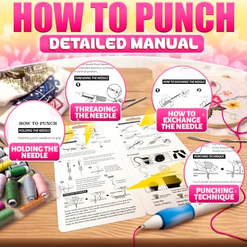 137-Piece Embroidery Kit for Beginners with 100-Color Floss