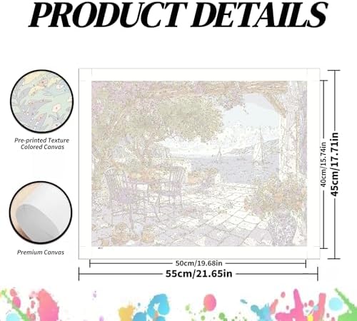koemhxb Summer Coast Paint by Numbers Kit for Adults Beginners, Seaside Landscape Art Adult Paint by Numbers on Canvas, DIY Acrylic Oil Painting Crafts for Home Decor (16x20inch)