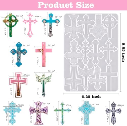 Cross Resin Molds,12 Cavity Epoxy Resin Cross Molds