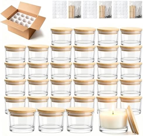 36-Pack 4oz Glass Candle Jars for Making Candles Bulk -Clear