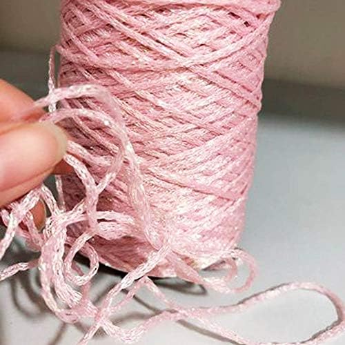 100g DIY Light Pink Lurex Thread - Shining Glitter Sparkle Metal Yarn for Crochet, Knitting, Sweater, Scarf, Bag & Accessories