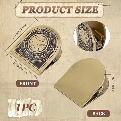 CRASPIRE Planet Star Journal Metal Clip Vintage Travelers Notebook Book Bill Binder Clips Holder Alloy Antique Bronze Decorative Travelers for TN Travelers Art Reading Decoration Accessories