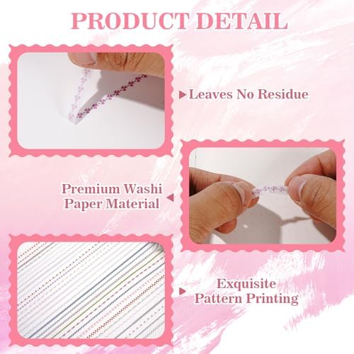 EORTA 30 Rolls Floral Washi Tapes Set, Slim 5mm Plant Masking Tape, Decorative Geometric Sticker for Detailed Scrapbooking, Arts, Wrapping, Journaling, Planner, DIY Craft, Vintage Boho & Floral