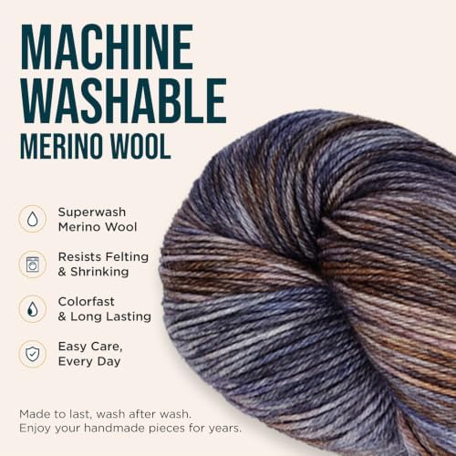 KnitPro Symfonie Fingering Weight Merino Wool Yarn 100g, Mulberry Mud